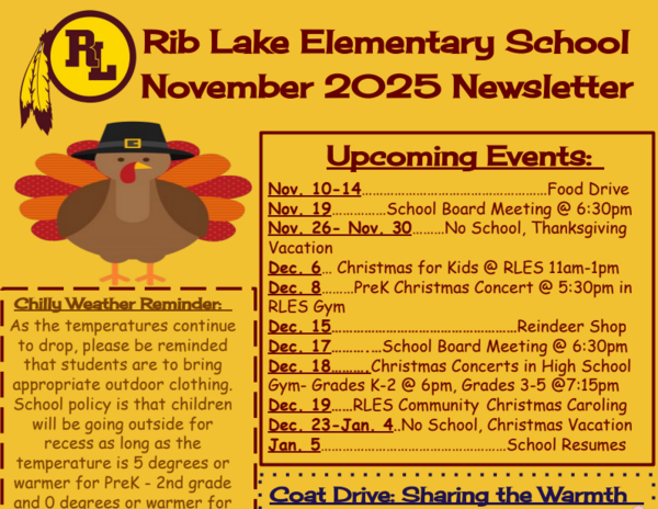 Rib Lake Elementary School Monthly Newsletter