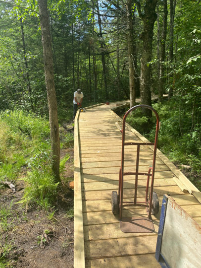 Attaching the side rails to the deck