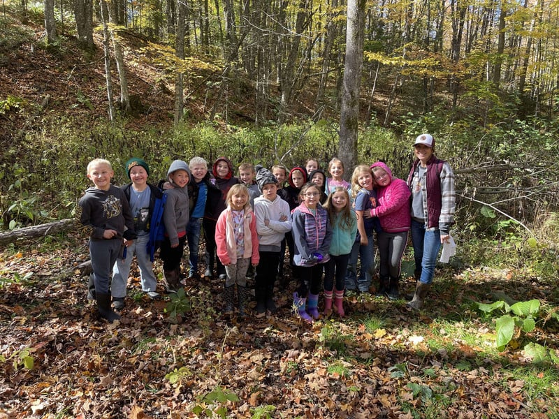Mrs. Wiitala's class in the forest