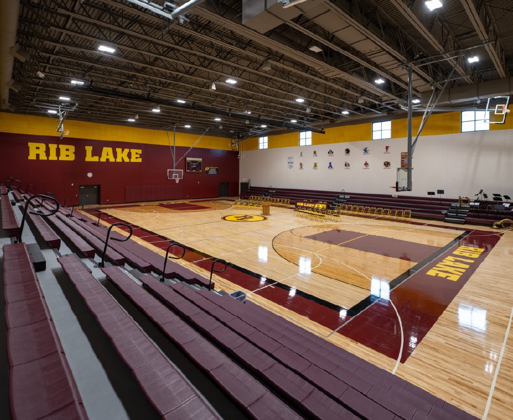 The Rib Lake gymnasium is all ready for the grand opening and ribbon cutting ceremony.