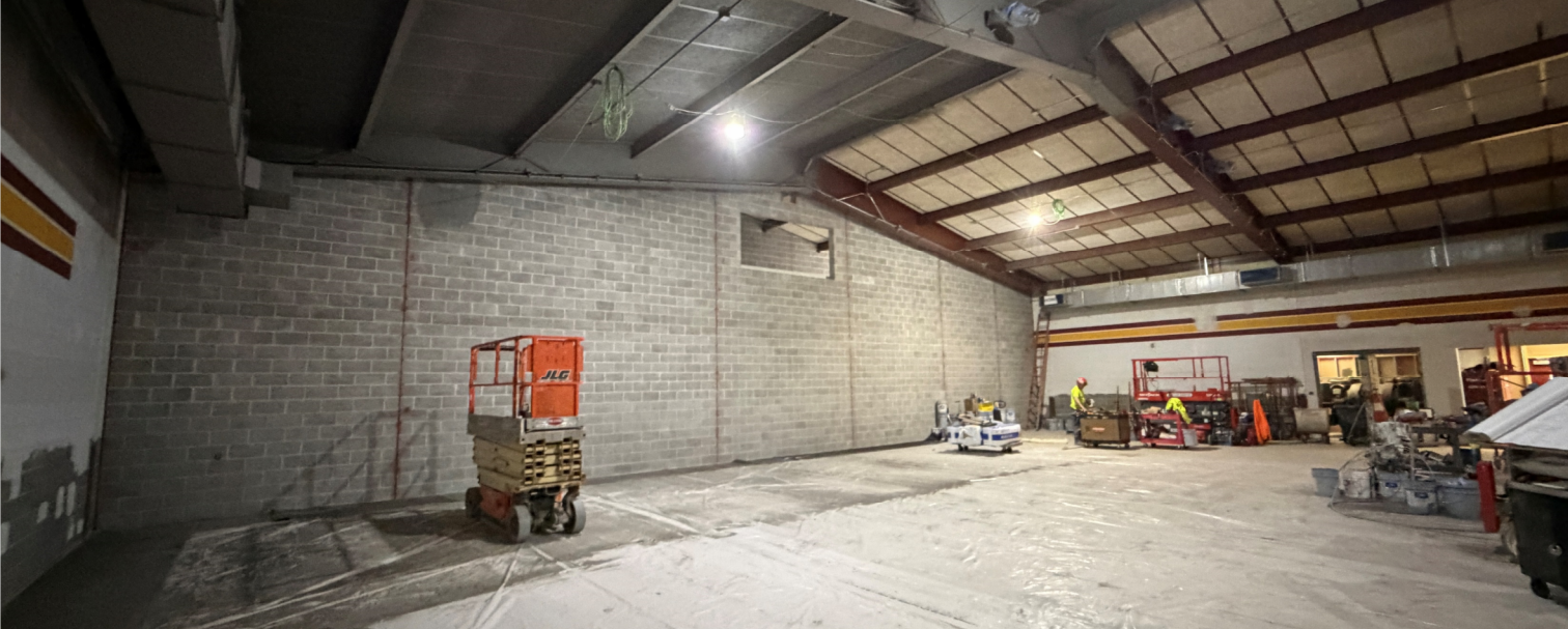 A look inside the PAC before painting was complete
